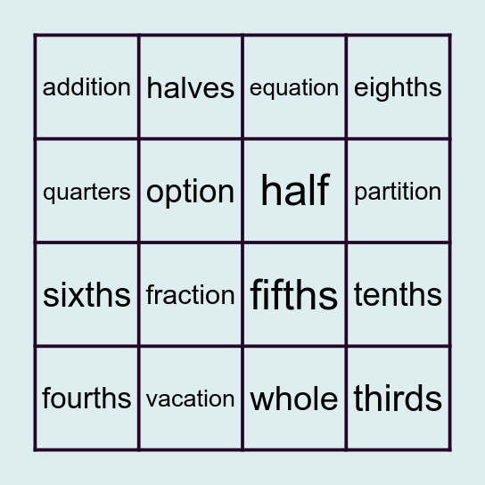 FOUR IN A ROW Bingo Card