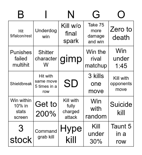 SmashUntitled Bingo Card