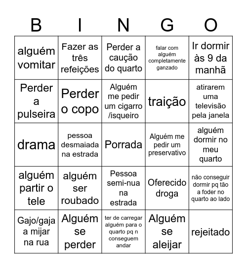 Gandia bingo Card