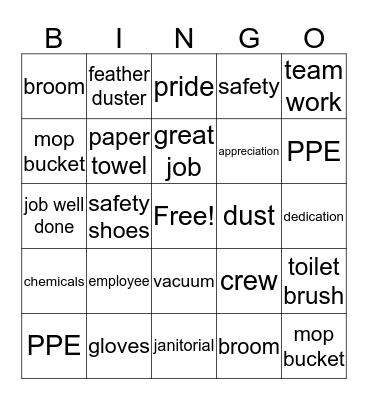 Employee Appreciation Bingo Card