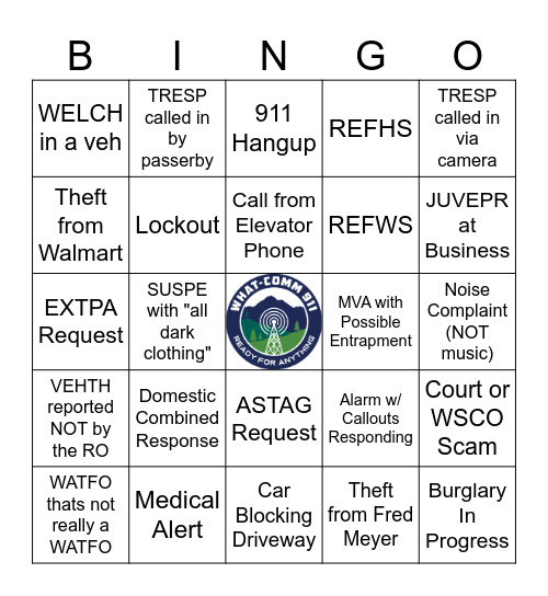 Trainee Name: Bingo Card