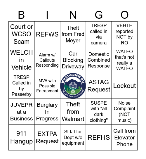 Call Receiver Bingo! Bingo Card