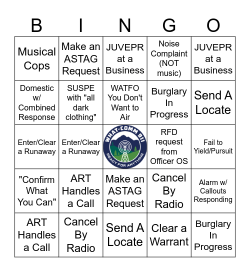 Dispatcher Bingo! Bingo Card
