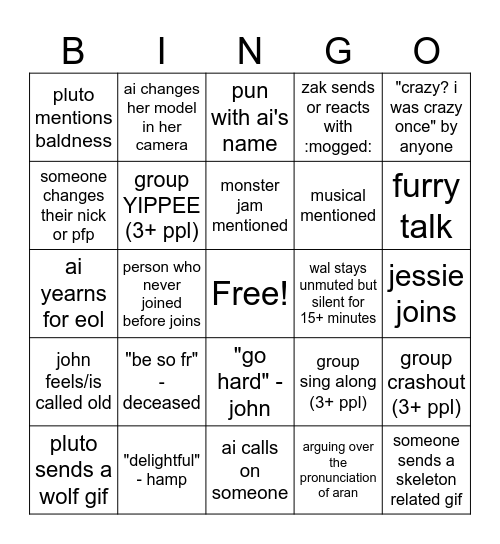 VAC VC Bingo 2 Bingo Card