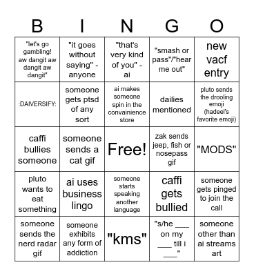 VAC Bingo 3 Bingo Card