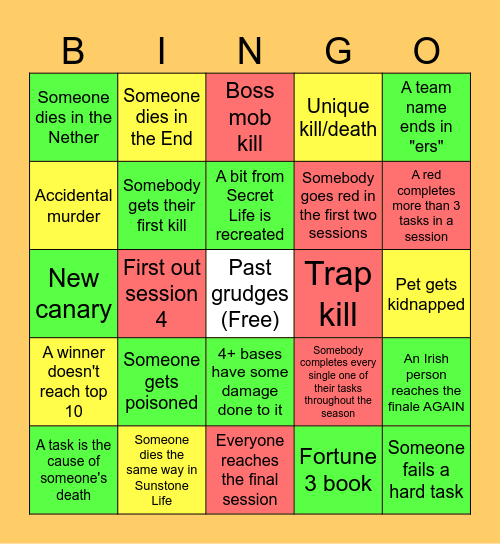 Amber Life Bingo! Bingo Card