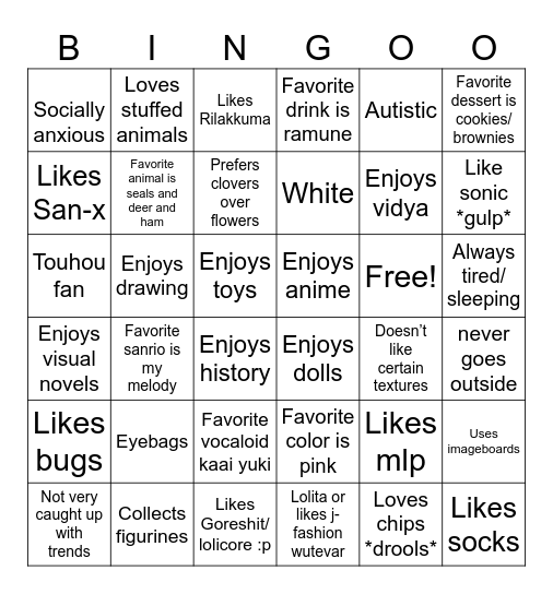 Cami bingo ( ´ · ω · ` ) Bingo Card