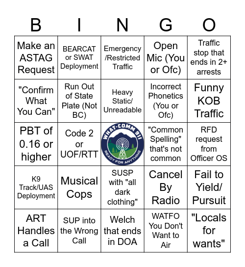 Dispatcher Bingo! Bingo Card