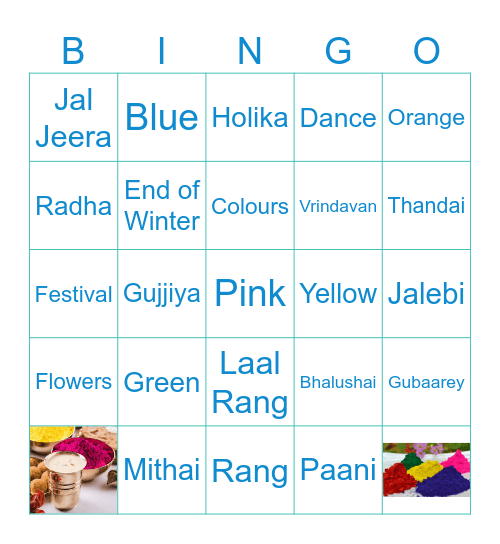 Let's Play Holi Bingo Card