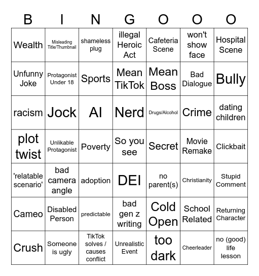 Dhar Mann Returns Bingo Card
