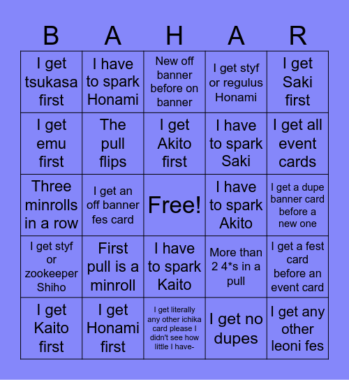3.5 Gacha Bingo Card