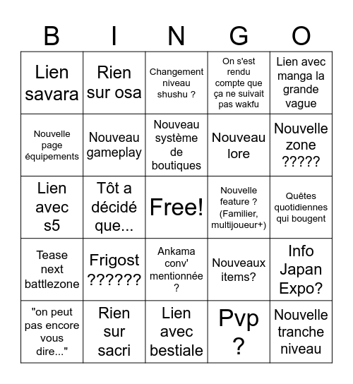 Waven Live Bingo Card