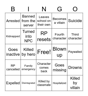 New Heroes Bingo! Bingo Card