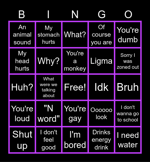 Mer's things Bingo Card