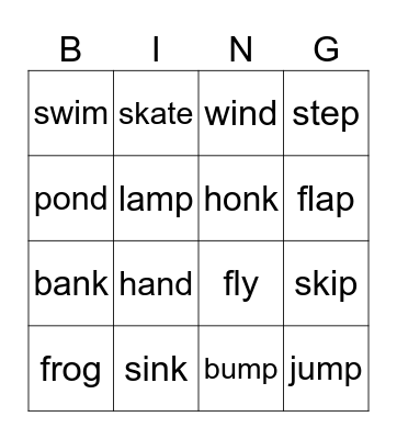 Phonics Fun Bingo Card