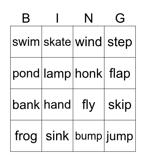 Phonics Fun Bingo Card
