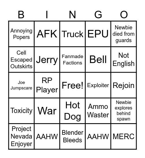 Madness Combat [Demo] Bingo Card