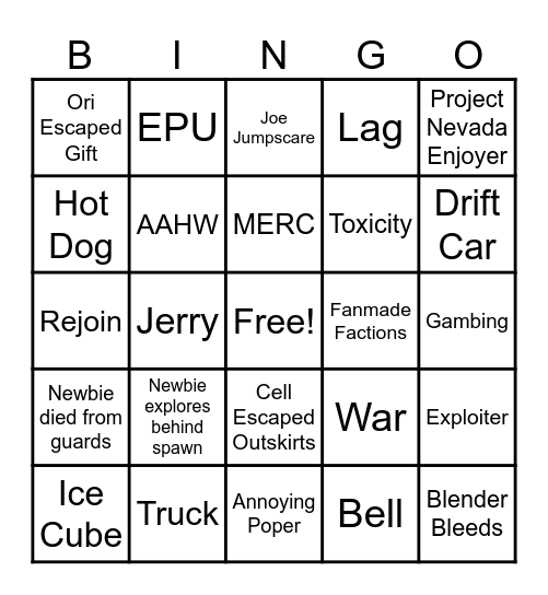 Madness Combat [Demo] Bingo Card