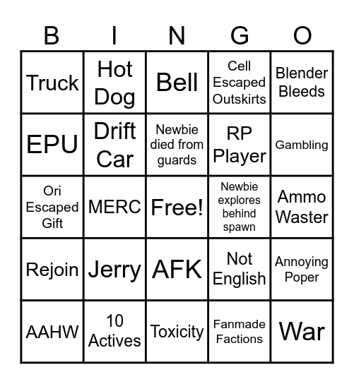 Madness Combat [Demo] Bingo Card