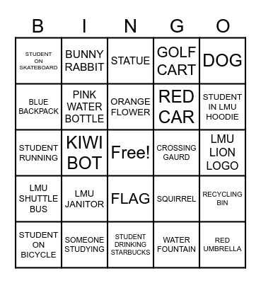 LMU BINGO Card