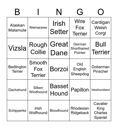 Dawg Bingo Card
