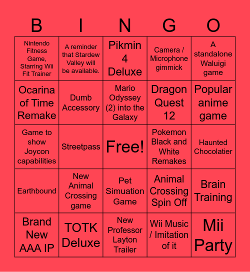 Flick Switch 2 Launch Announcements Bingo Card