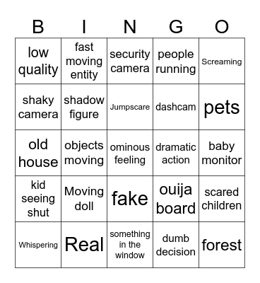 Spook Bingo Card