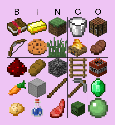Minecraft Bingo Card