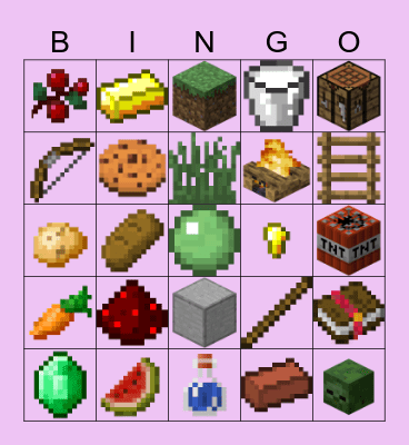 Minecraft Bingo Card