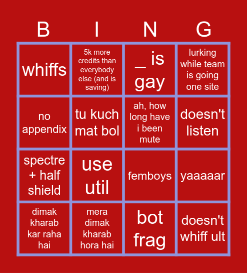 probiotic Bingo Card