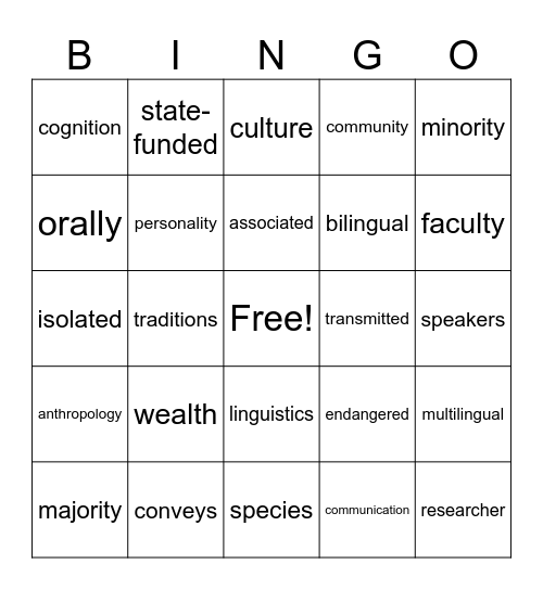 BINGO Card