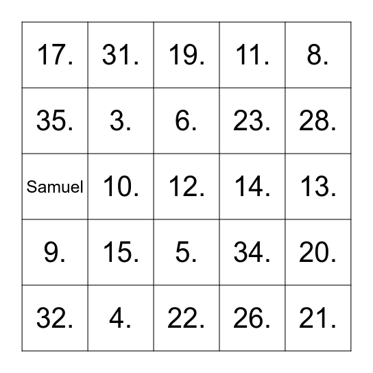 3.30.25_1 Samuel 16 Bingo Card