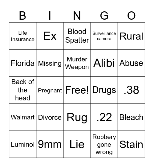 Snapped Bingo Card