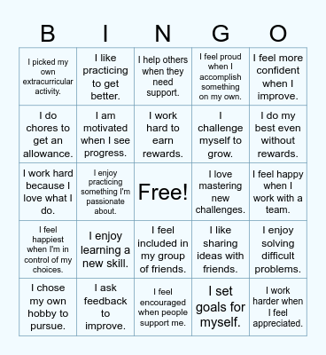 SELF-DETERMINATION BINGO Card