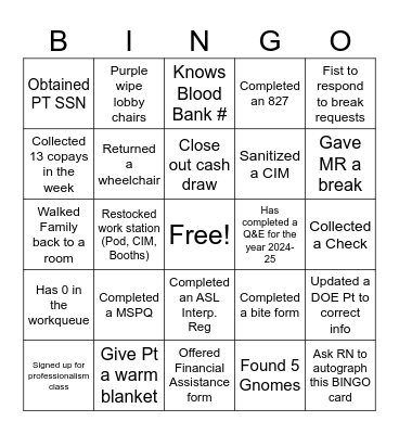 Access Services Week 2025 Bingo Card