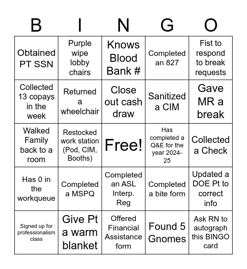 Access Services Week 2025 Bingo Card
