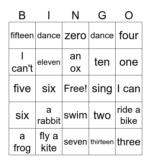 Unit 1 and 2 Bingo Game Bingo Card
