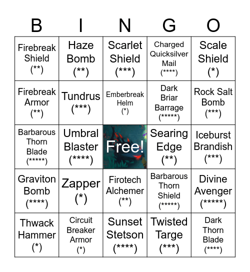 TE Basil Bingo Snarbolax Edition Bingo Card