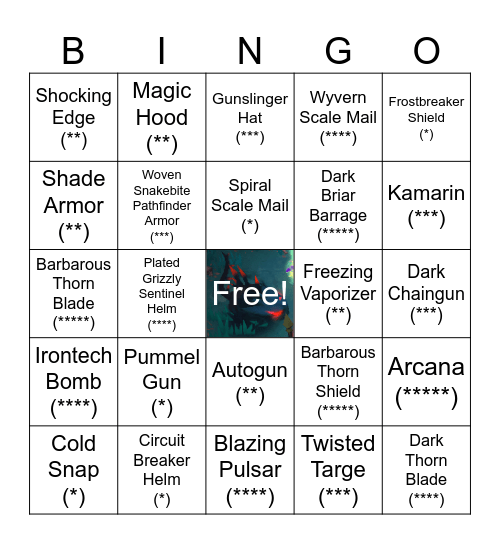 TE Basil Bingo Snarbolax Edition Bingo Card