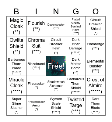 TE Basil Bingo Snarbolax Edition Bingo Card