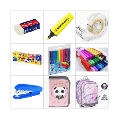 School Supplies Bingo Card