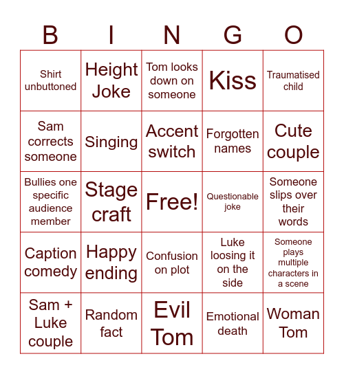 Shoot From the hip -ULTIMATE- Bingo Card