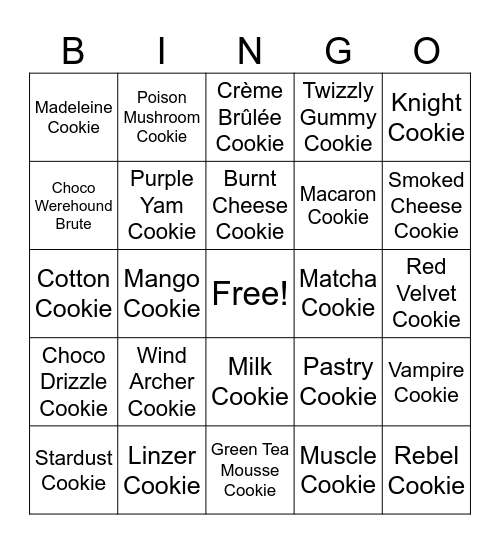 crk Bingo Card