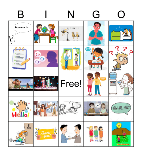 Greetings_Classroom Language Bingo Card