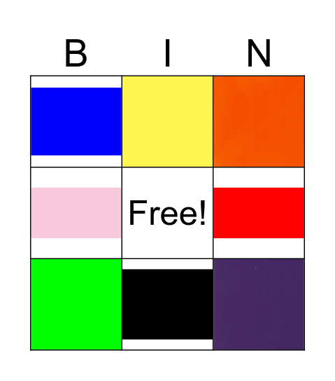 Collores + Couleurs Bingo Card