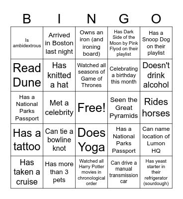 Woodwell Staff BINGO Card