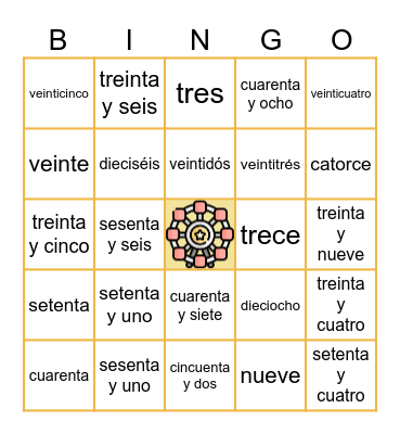 NÚMEROS CARDINALES Bingo Card
