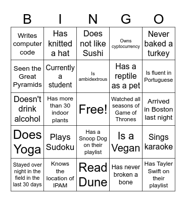 Woodwell Staff BINGO Card