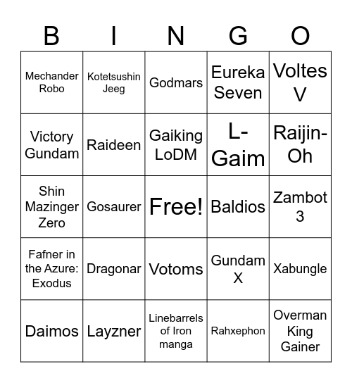 Cope Bingo Card