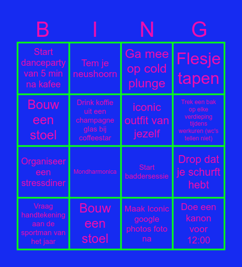 Challenge Bingo Card